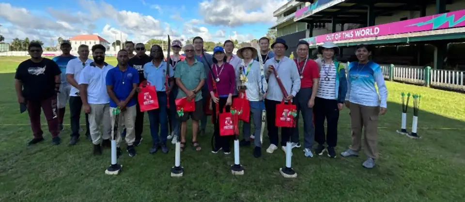 Archery training and competition for the Chinese Embassy at the GCC Ground, Bourda, 2024