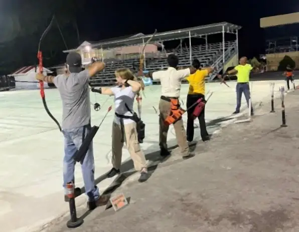 Local and international archers at the National Racquet Centre, 2022