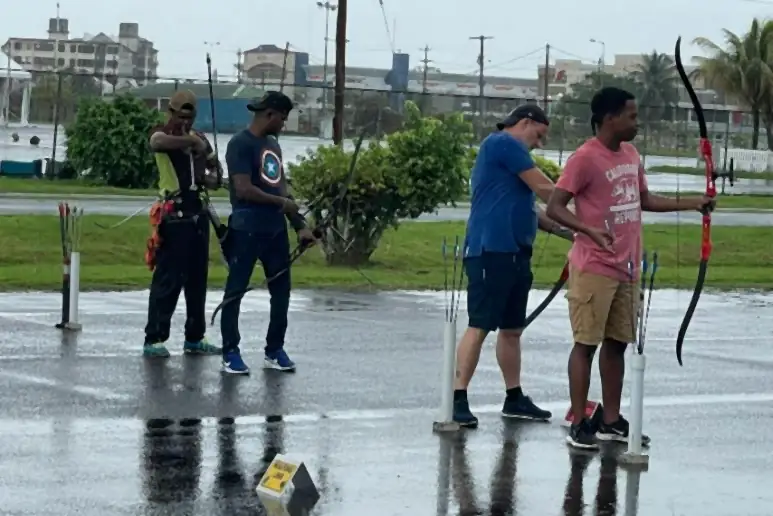 Training in the rain at the National Stadium, 2023