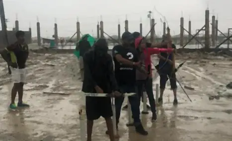 Practising in bad weather at Windsor Estate, East Bank Demerara, 2020